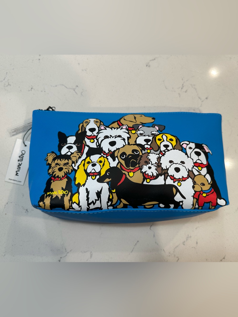 NWT Marc Tetro Blue Dog Zip Pouch